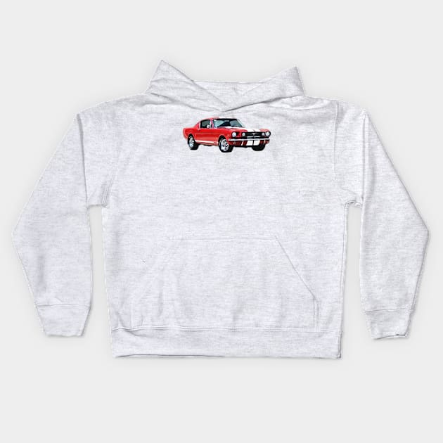 Ford Mustang Red Kids Hoodie by Muscle Car Gifts